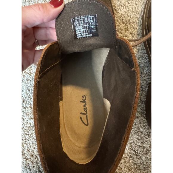 Clarks Bushacre 2 Chukka Desert Boots Mens 12 US Brown Leather Shoes Low Heel - Picture 6 of 9